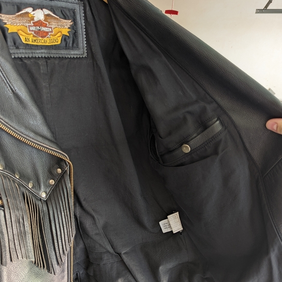 Harley Davidson Leather Jacket with Fringe - Picture 4 of 8